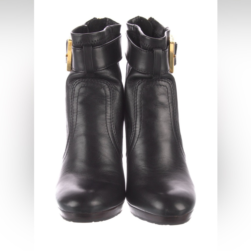 TORY BURCH ZIP UP BOOTIE LEATHER SIZE US 6.5, Brown - Worn Once